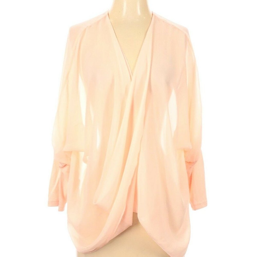 White House Black Market Sheer Wrap Sheer Top SM